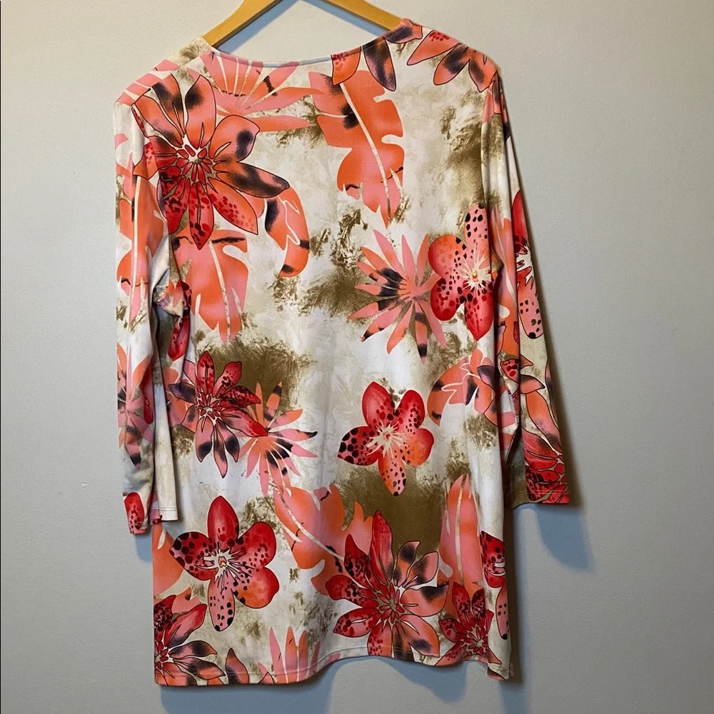 Allison Daley Blouse Bundle of 2 Womens Medium Floral Multicolor 3/4 Sleeve Tops - Picture 15 of 17